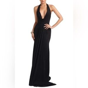 Chic Black Backless Halter Dress